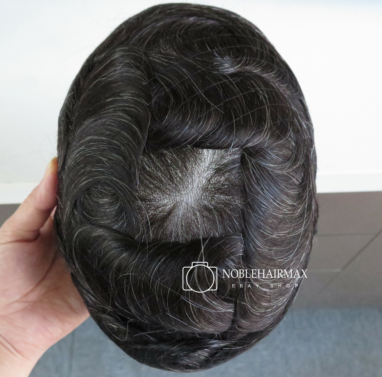 Natural Mens Wig Hair Replacement System Super Thin Skin Toupee Hairpieces #1B20