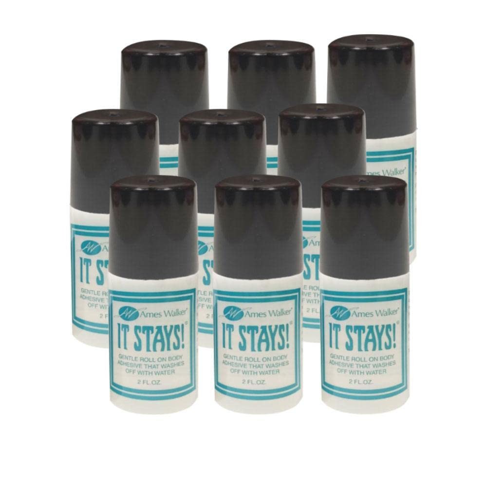AW It Stays! Body Adhesive 2 oz. – Roll on Body Glue – Wig-Bra-Hosiery (Cloth…