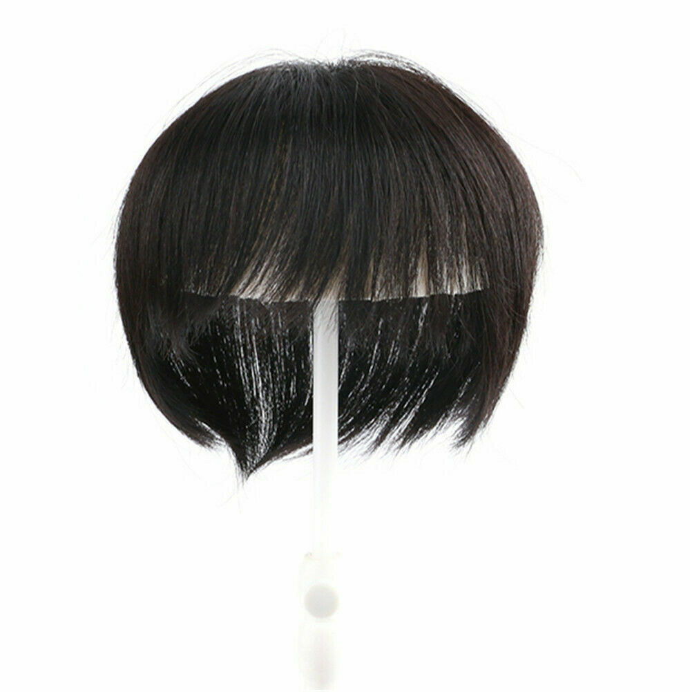 US-100% Real Human Hair Topper Toupee Clip Hairpiece Bangs Bob Top Wig For Women