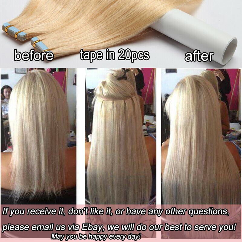 Russian Skin Weft Tape in 100% Remy Real Human Hair Extensions Full Head 200g 8A