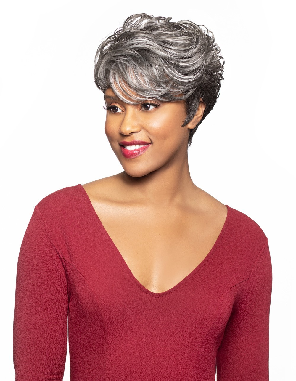 Foxy Silver GWENDOLYN Wig, Stylish and Natural-Looking Synthetic Wig