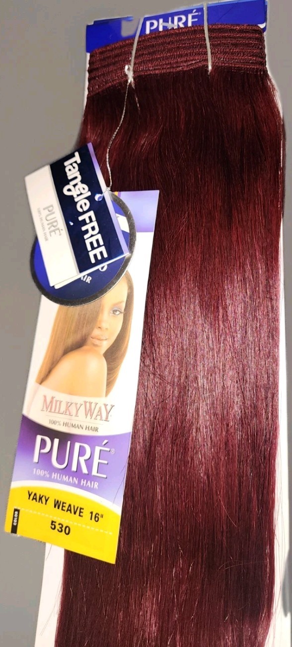 Milky Way Pure 100% Human Hair Yaky Weave 8”-18” Colors 1 1B 2 4 27 30 613 530