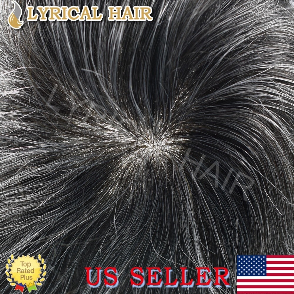 Lyrical Hair Full PU Mens Toupee Hairpieces 0.10mm Injection Human Hair System