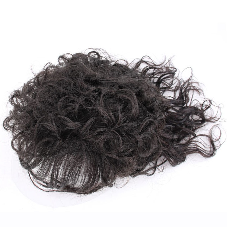Seamless Fluffy Wavy Curly Wavy Clip Human Hair WigletHairpiece Topper For Women