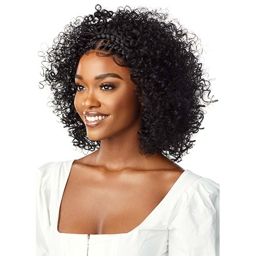 Braided Curly style 13″x2″ Lace frontal wig – HALO STITCH BRAIDs 14″