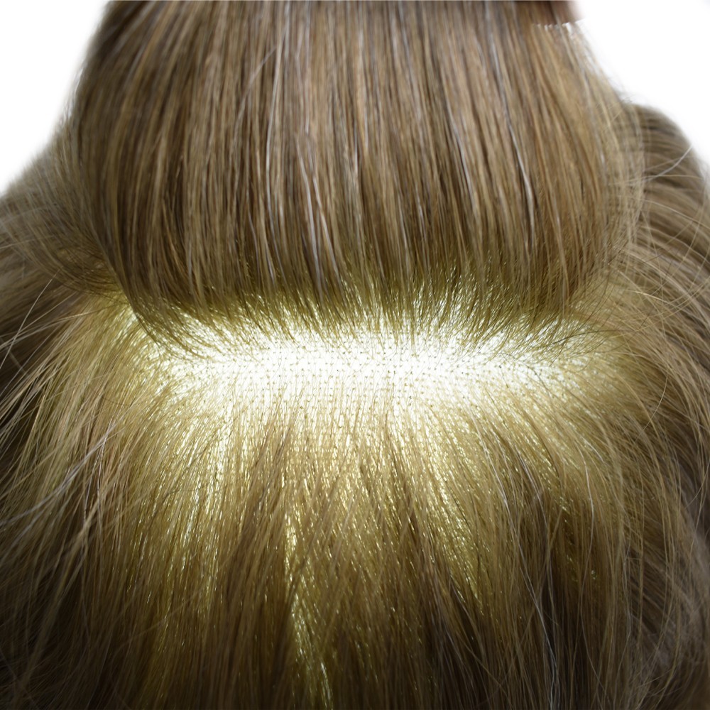 Full French Lace Mens Toupee Hairpiece Bleached Human Hair Replacement System US