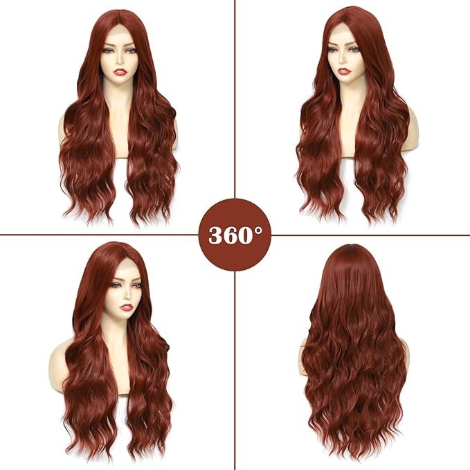Auburn Long Curly Wavy 26in Premium Hair
