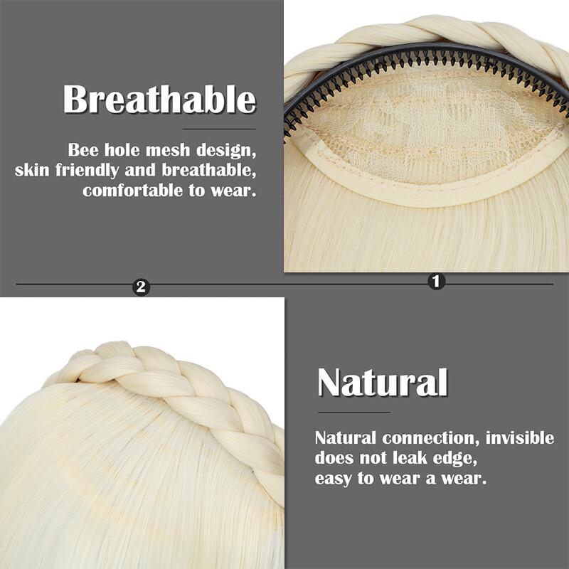 Clip in on Thin Neat Bangs Hair Front Fringe Hairpiece Hair Extensions AS Human