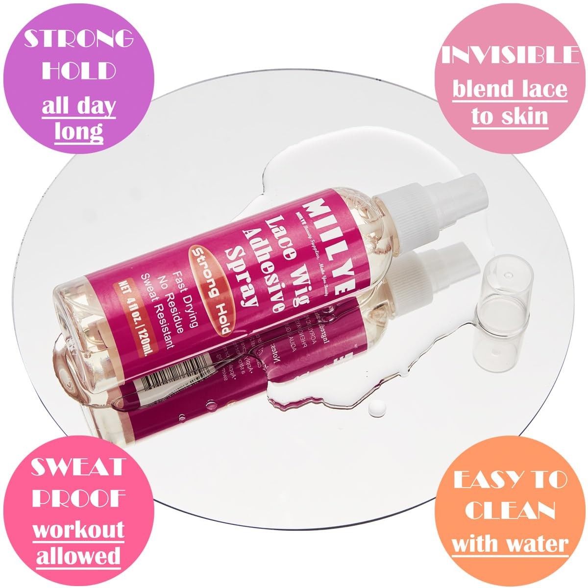 Glue Spray Set for Front Lace | White Glue and With Melting Band | Lace Kit f…