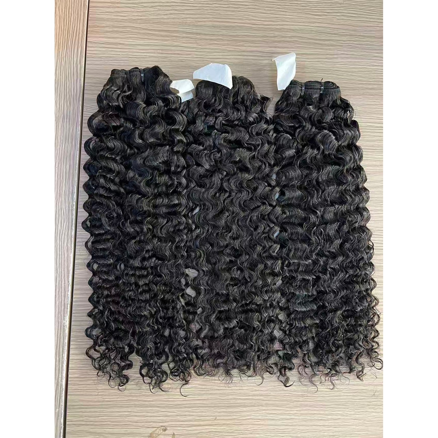 Burmese Curly Human Hair Bundles #1B Natural Color