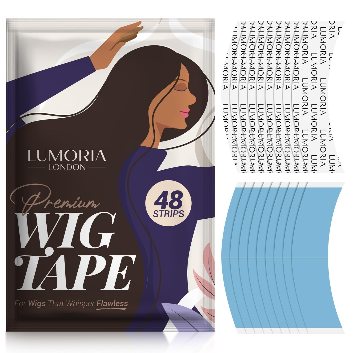 48 Pack Strong Waterproof Wig Tape Double Sided for Natural Hold