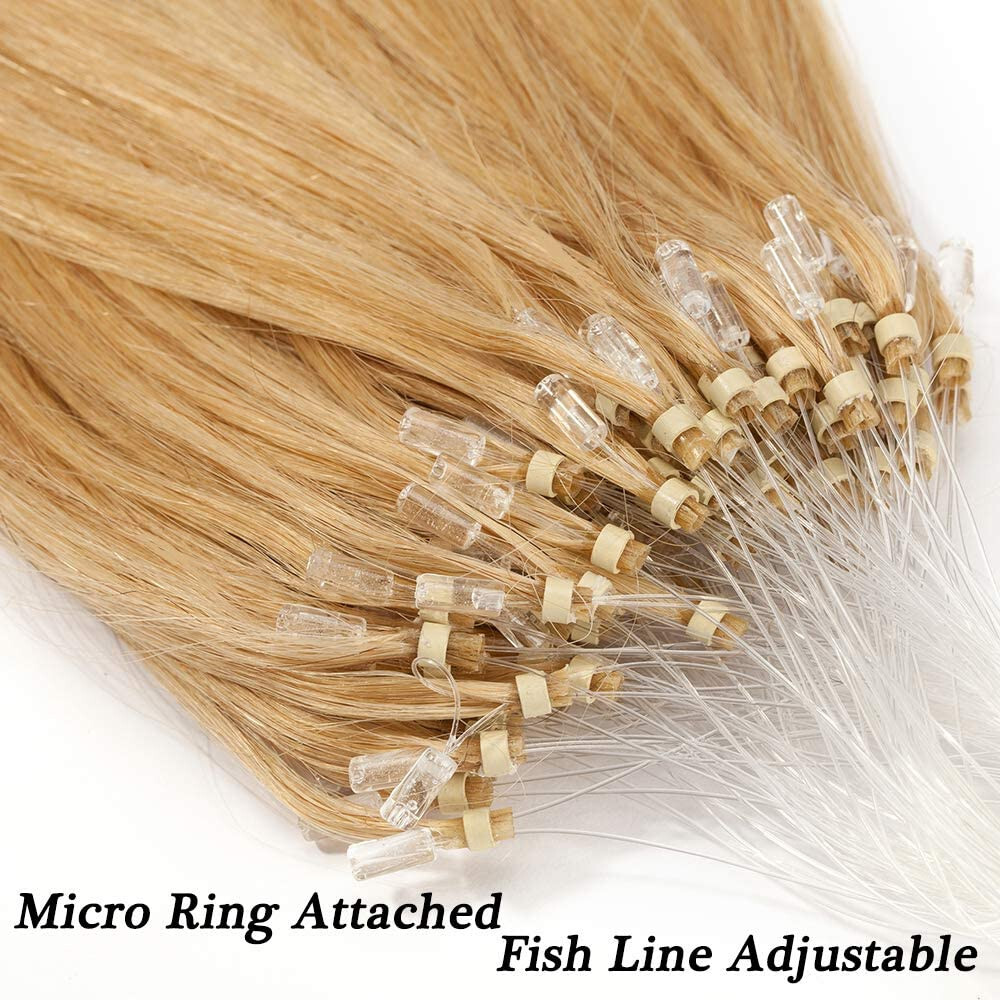 Micro Link Loop Tip Human Hair Extensions Remy Silky Straight Russian Hair 100s