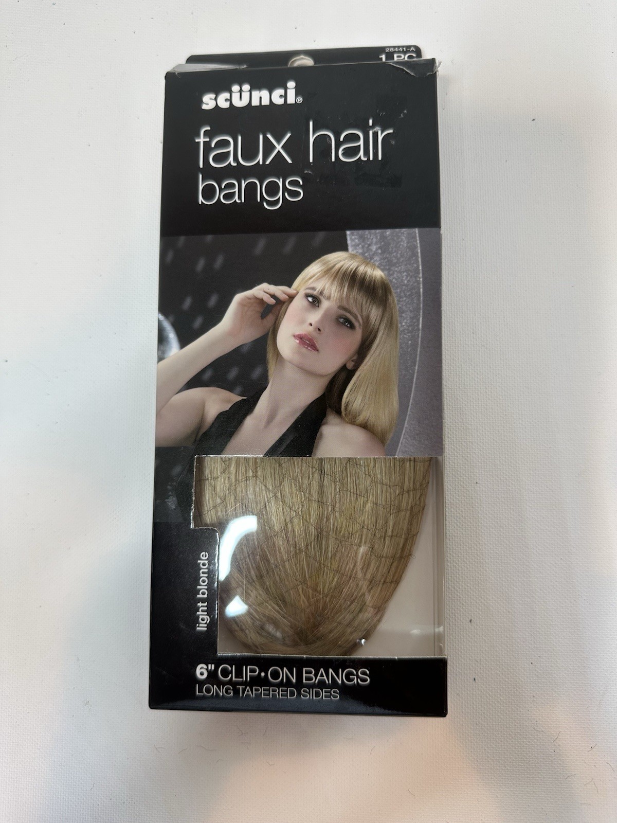 Clip-in Bangs Scunci Faux Hair Light Blonde Tapered Sides New In Package