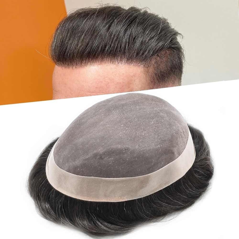 Toupee for Men Hair System Replacement Monofilament Mens Toupee Hairpiece