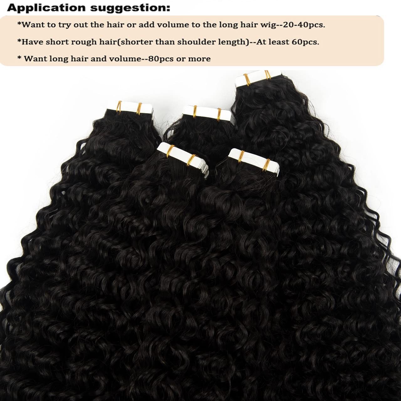 Smartinnov Afro Curly Tape In Hair Extensions Human Hair 18 Inch Seamless Skin