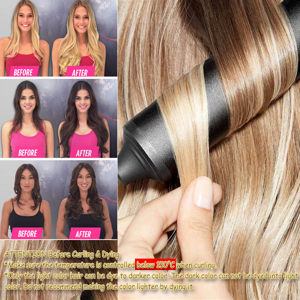 170G Thick Double Weft Clip In Remy Human Hair Extensions Full Head Highlight US