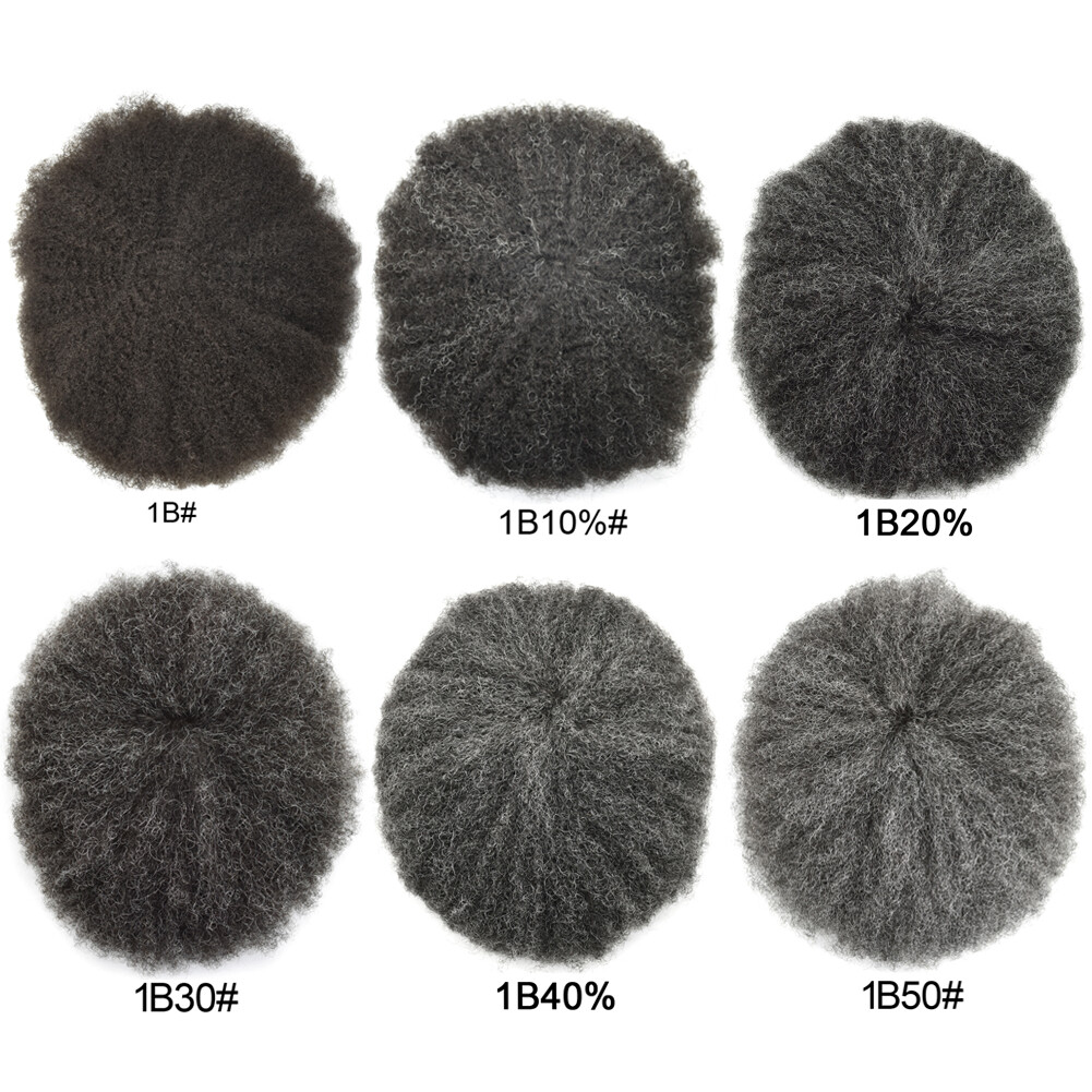 Afro Toupee For Black Men All Transparent Lace Curly 100%Human hair Weave system