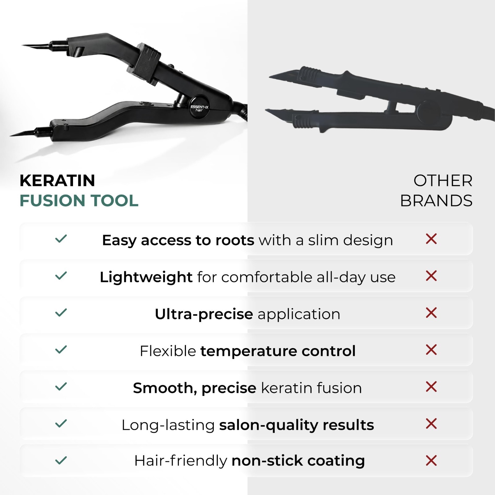 Keratin Fusion Tool for Hair Extensions – Adjustable Temp, Rapid Heat, Slim Plat