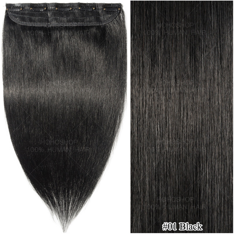 12inch-24in Real Remy Hair 3/4 Full head One Piece Clip in Human Hair Extensions
