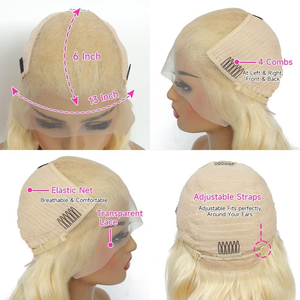 613 Closure Wig Human Hair Body Wave 4X4 Lace Front Wig With Baby Hair