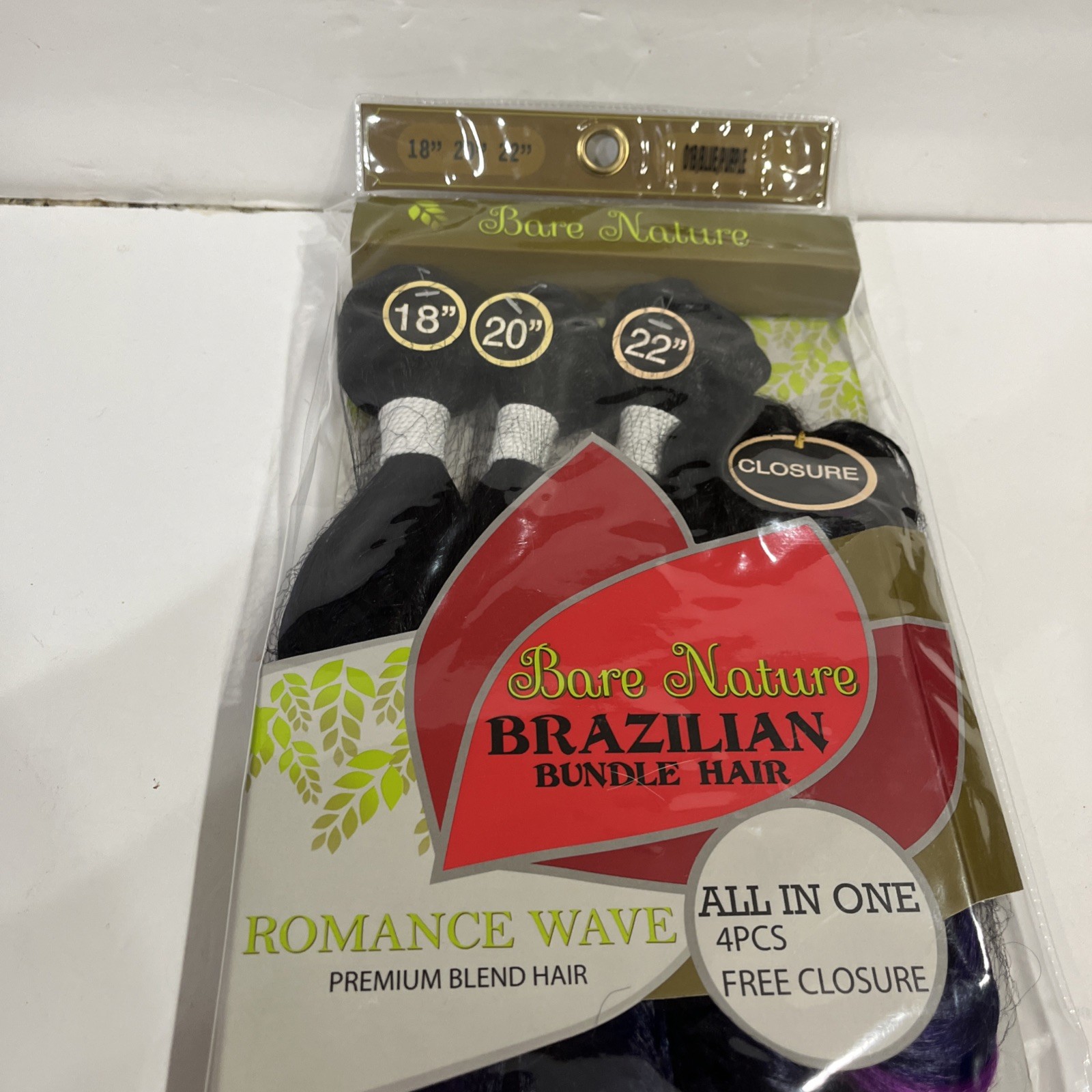 New York Queen Bare Nature Brazillian Bundle Hair Romance Wave Blue&Purple 4 PCS