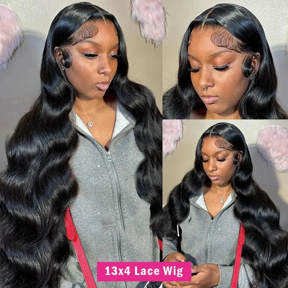 13×6 Body Wave HD Transparent Lace Front Human Hair Wig 40 Inch 5×5 200 Density