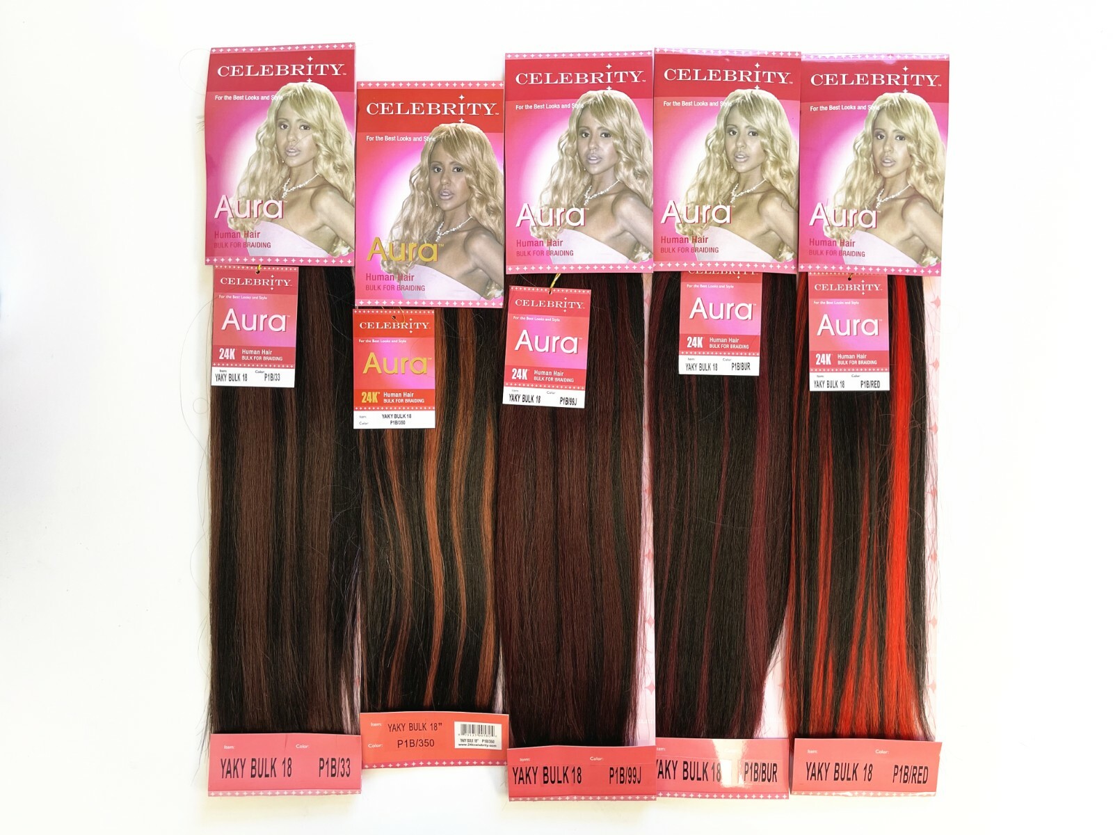 Blended Human Hair Yaki Bulk Straight for Braiding 16-20”(32 Colors)