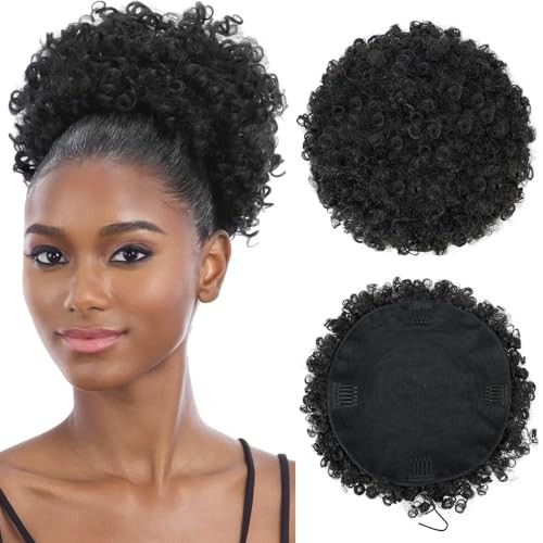 Super Large Drawstring Ponytail for Black Women 10 Extra Large Natural Black