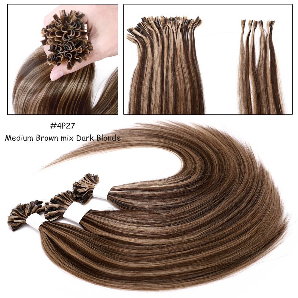 CLEARANCE Human Hair Extensions Pre Bonded U-Tip Nail Keratin Remy Hair Thick 1G