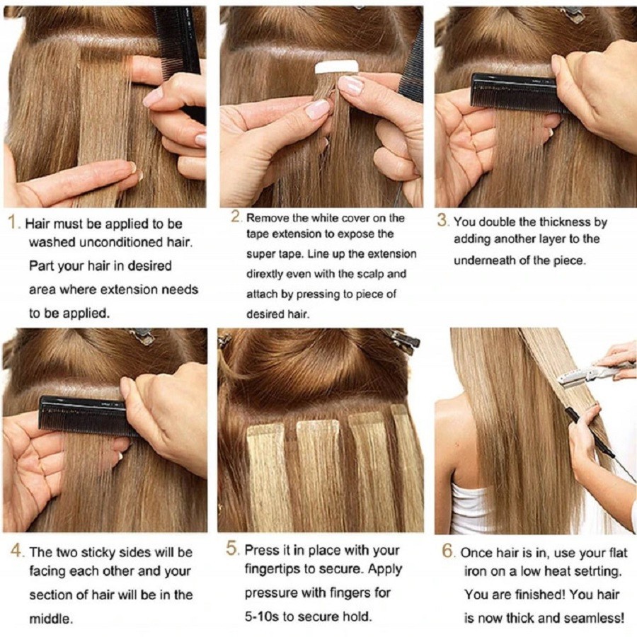 Tape in Hair Extensions Real Human Hair Skin Wefts Remy Brazilian Hair Straight