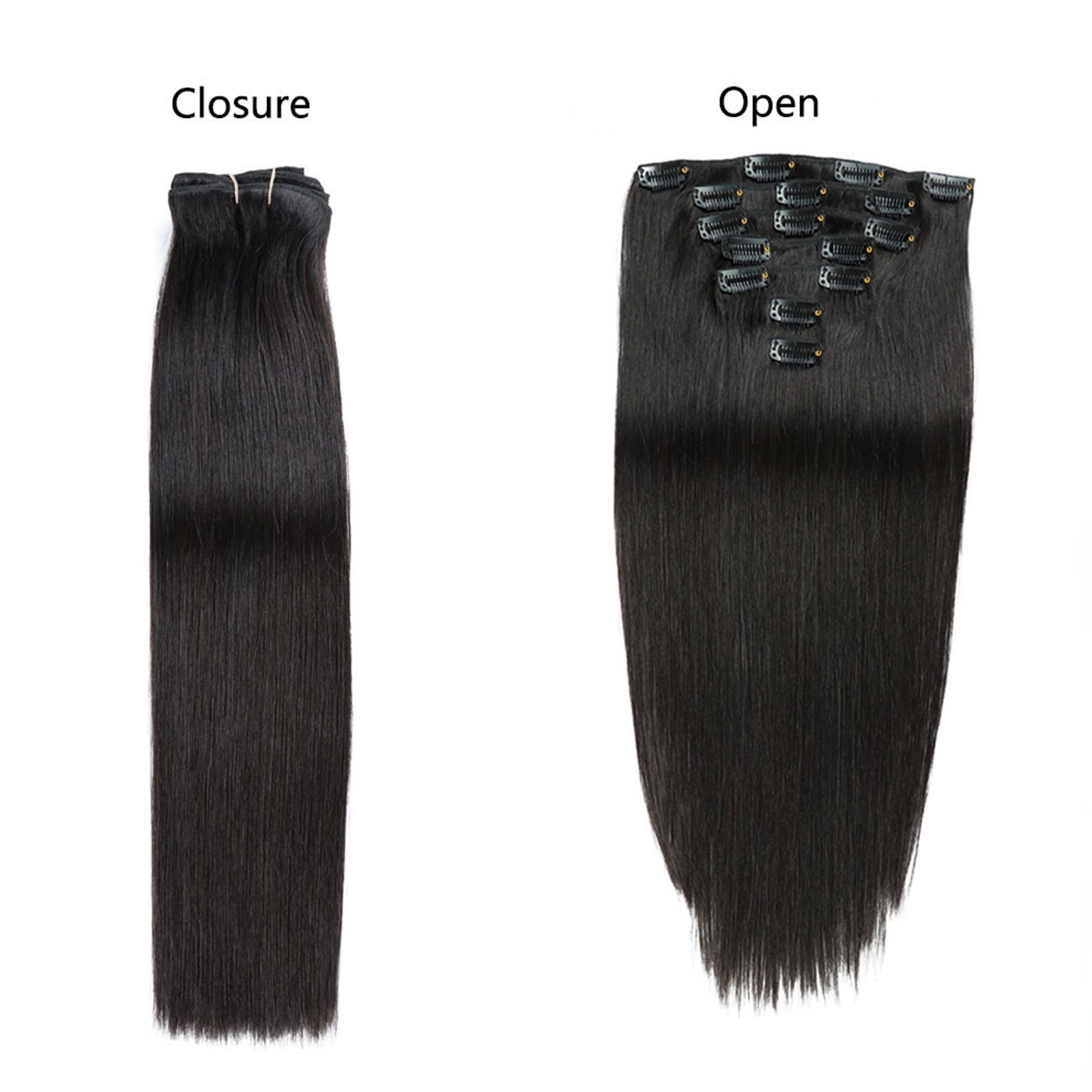 Real Human Hair Clip in Hair Extensions, Unprocessed & 100% Handmade Pure 100g
