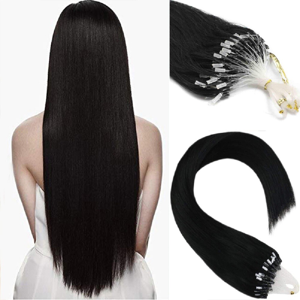 Micro Link Loop Tip Human Hair Extensions Micro Bead Remy Straight European Hair