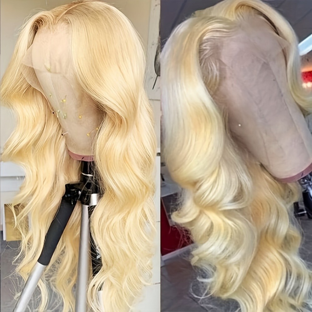 613 Blonde Lace Front Wigs Synthetic Glueless Brown Highlight Soft As Human Hair