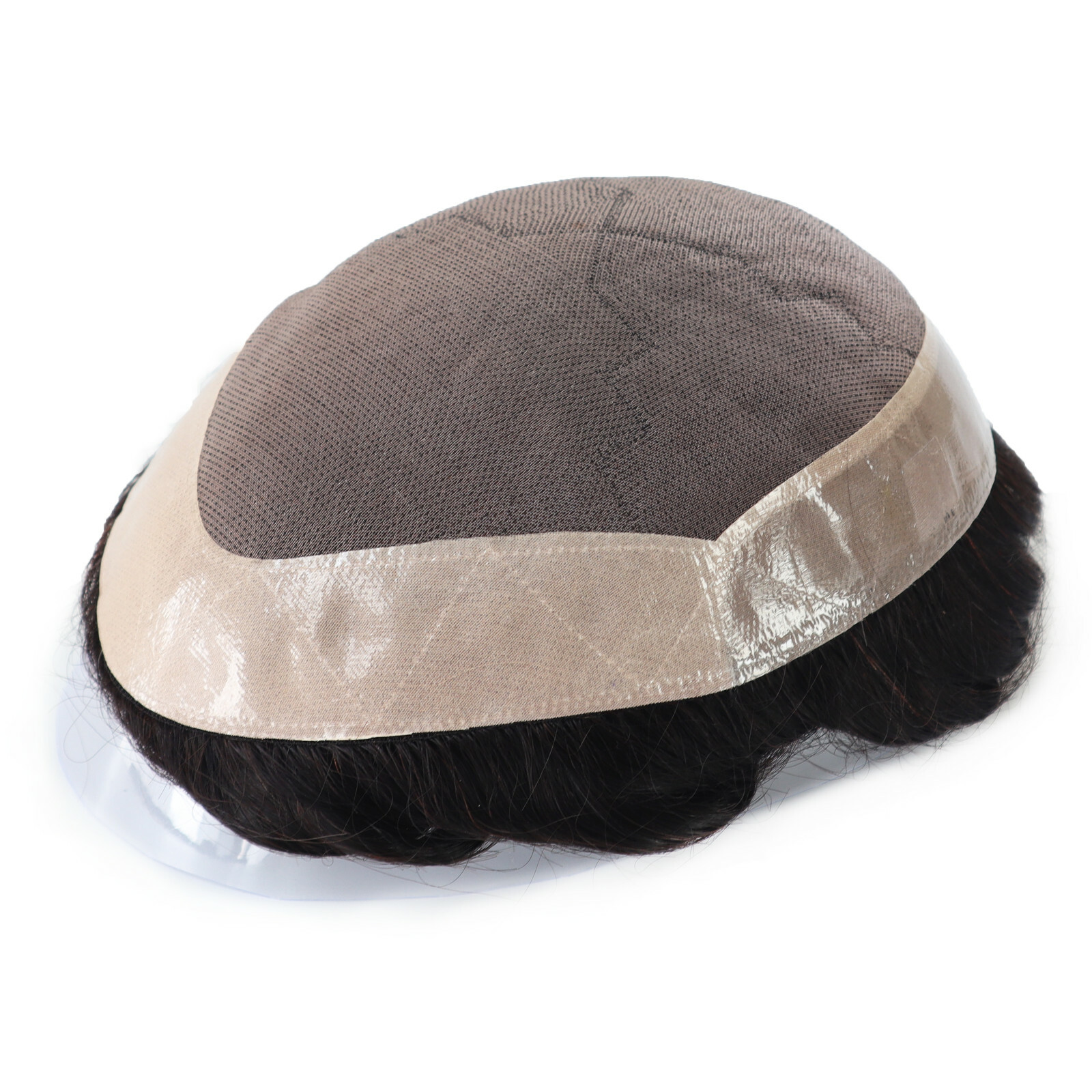 Mens Human Hair Replacement System Hairpiece Fine Mono Poly Skin Toupee