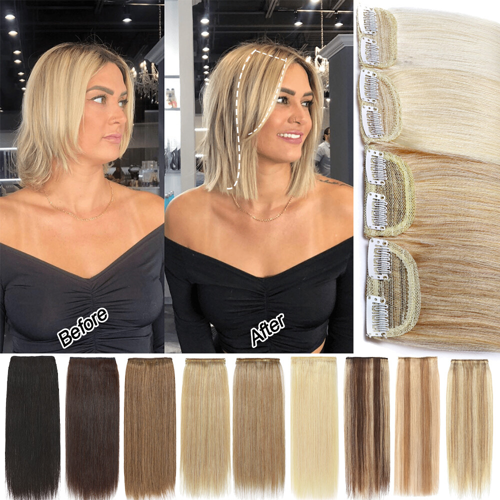 4″6″8″10″12″ Short Mini Clip In 100% Remy Human Hair Extensions One Piece Weft