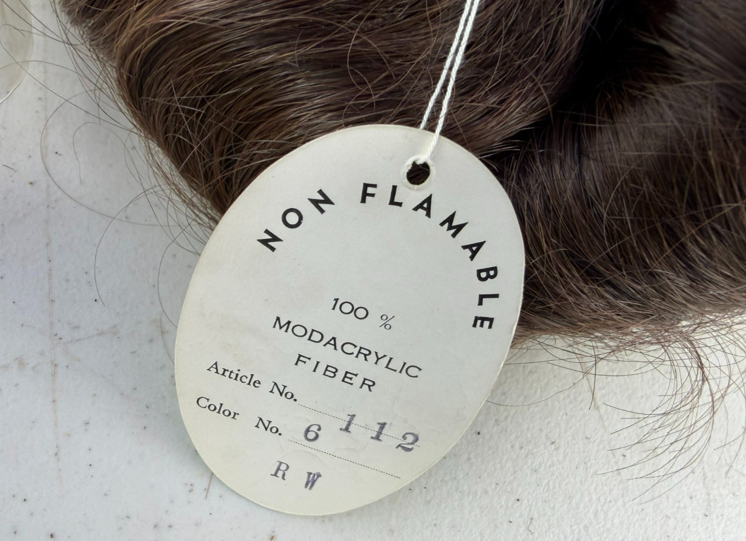 Normandy Hall 100% Modacrylic Fiber Dark Brown Wig NWT w/ Plastic Packaging