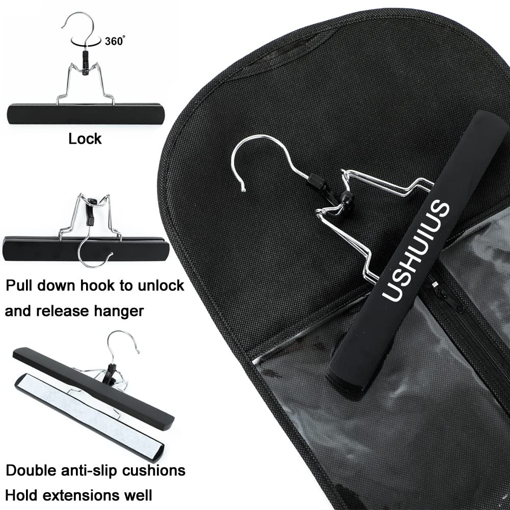 Hair Extension Holder, Extra Long Wig Storage Bag with Hanger for Multiple Wigs