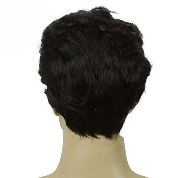 Light Brown Short Hair styles Men’s Natural Layered synthetic Hair Wig 6 Inch