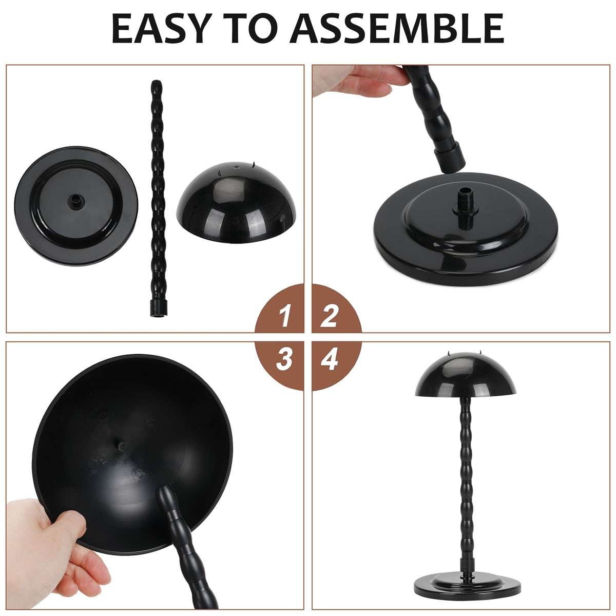 Wig Stand Plastic Hat Display Wig Head Holders Mannequin Head Stand Portable