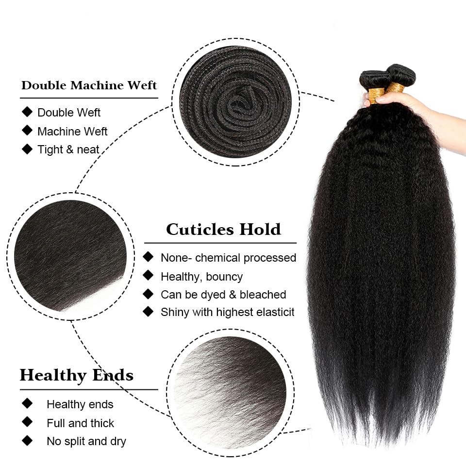 Human Hair Bundles Yaki Straight Bundles 22 22 22 Inch Unprocessed Brazilian …