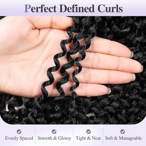Afro Kinky Curly Braiding Hair Black Marlybob Jerry Curl 10 Natural Black