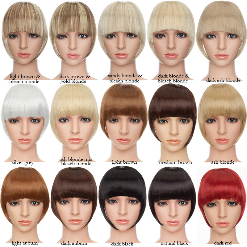 Neat Thin Bangs as Real Human Hair Extension Clip in on Fringe Fake Hairpiece US