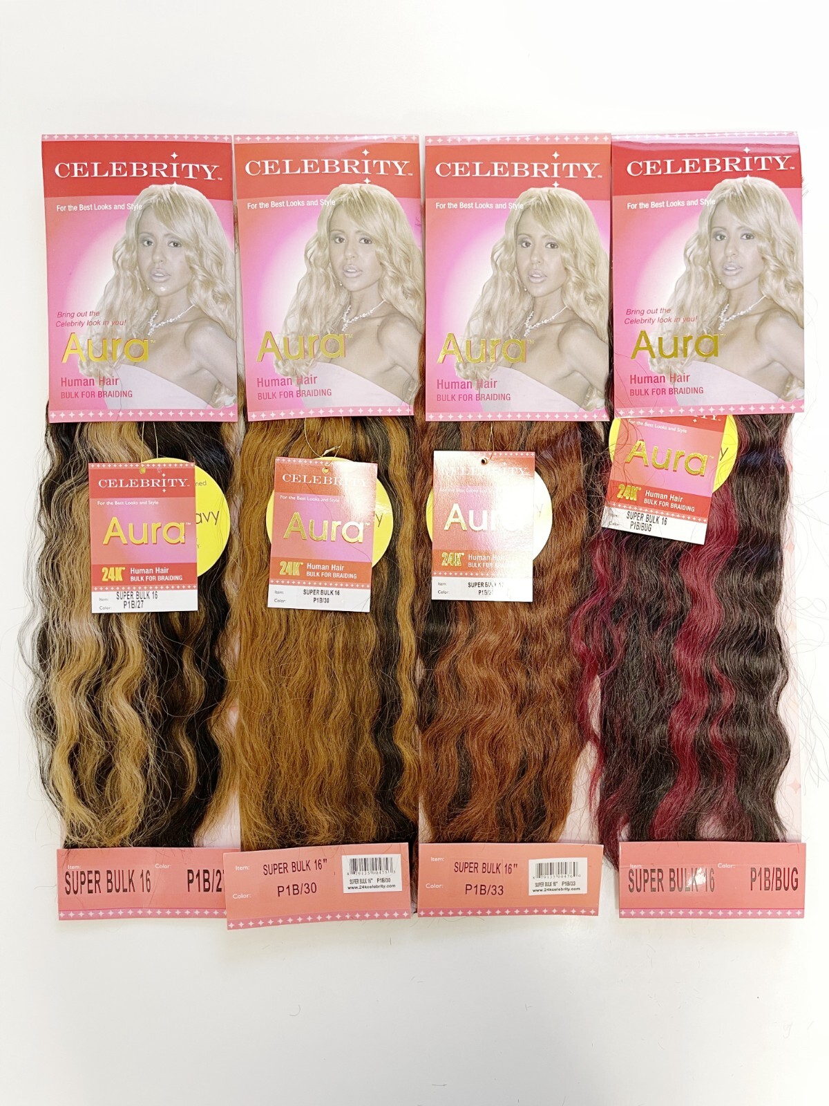 Blended Human Hair Super Wave Bulk Wet Wavy for Braiding 16-24” Select Colors