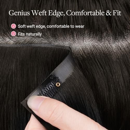 GOO GOO Genius Clip in Hair Extensions, 16inch 140g 7pcs, Seamless PU Clip in Ha