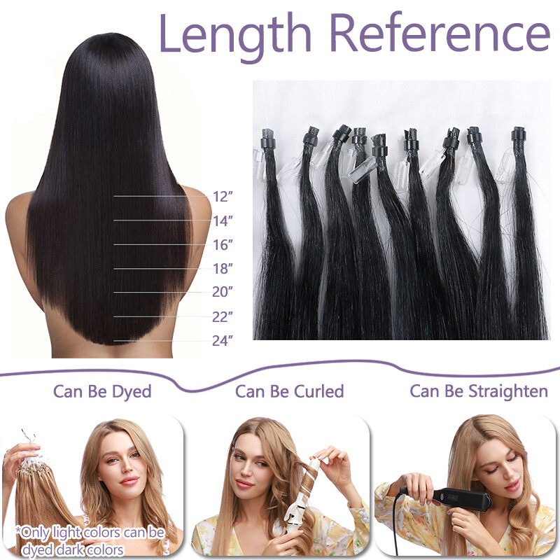 Micro Ring Russian Remy Human Hair Extensions Micro Loop Beads Real Hair 150G