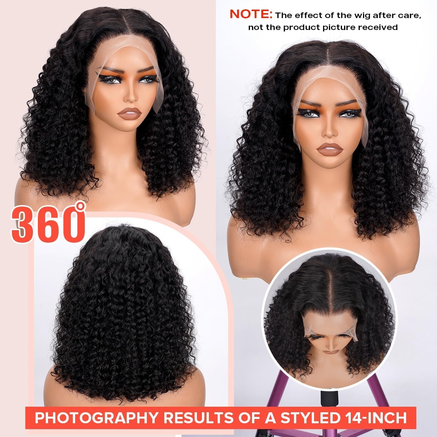 Short Curly Human Hair Wigs 13×4 Curly Bob Wig Human Hair for Black Women