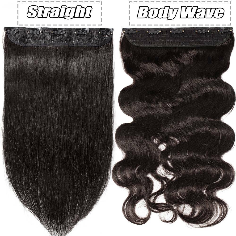 Thick 100% Real Remy Human Hair Extensions One Piece Clip In 3/4 Full Head Weft