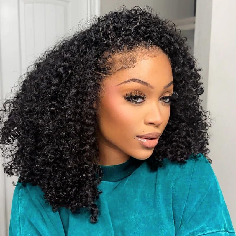 Kinky Curly Half Wig 200% Density 20″ Glueless Seamless Flip Wig for Black Women