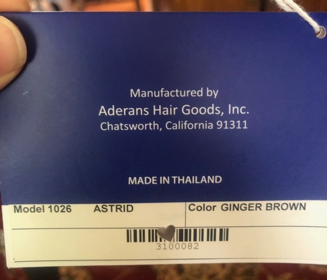 Astrid Rene of Paris synthetic wig color Ginger Brown NWT