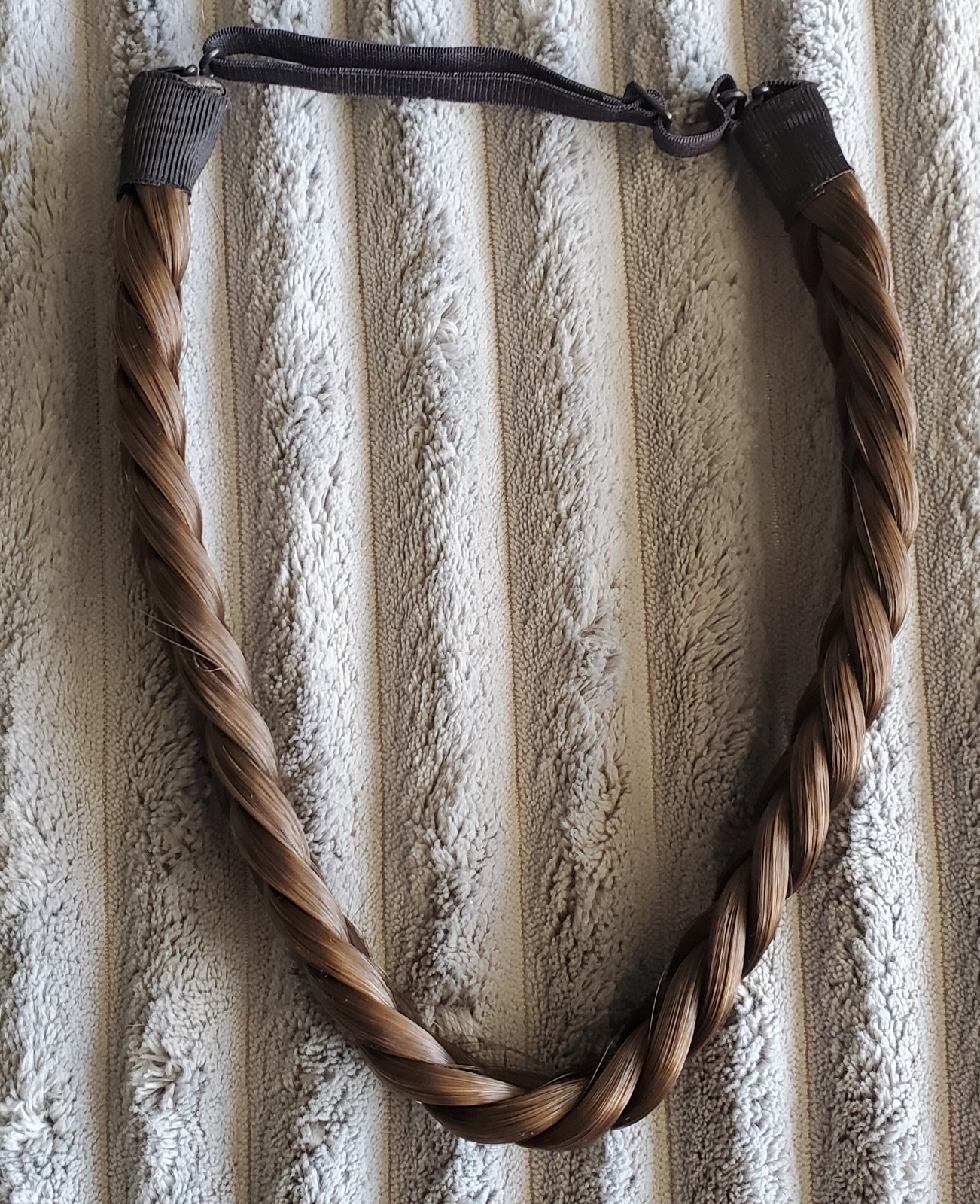 Madison Braids, Lulu Two Strands, Brunette, Adjustable Strap Headband.
